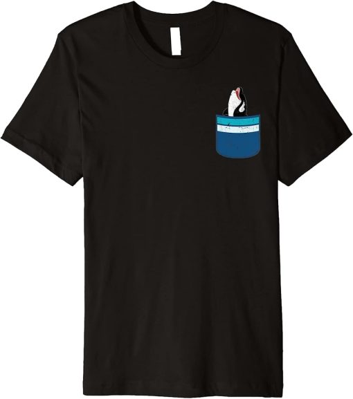 Cute Pocket Orca Lover Ocean Animal Killer Whale Premium T-Shirt