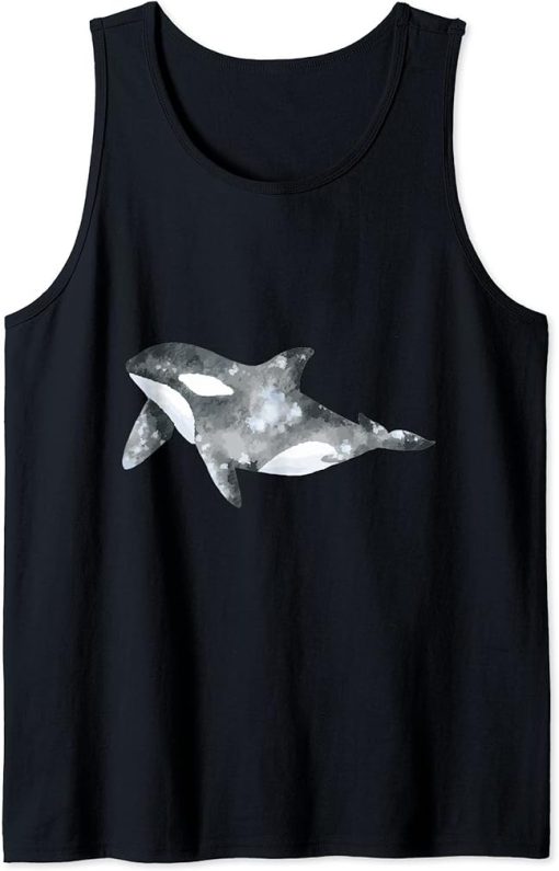 Orca whale fish motif, whale t-shirt print woman gift man Tank Top