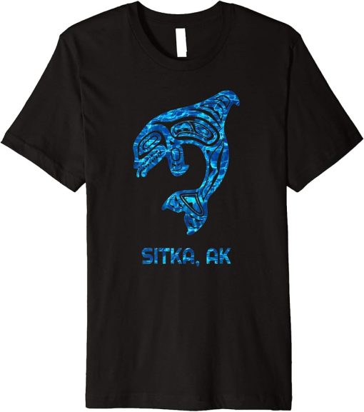 Blue Water Sitka Alaska SE Native American Orca Killer Whale Premium T-Shirt