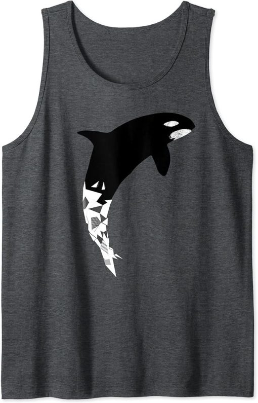 Amazing Orca Whale T-Shirt Graphic Construction Tank Top